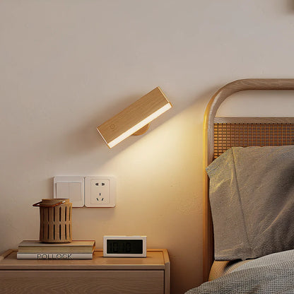 Lund - Sladdlös Vägglampa i Trä