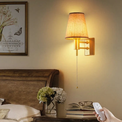 Lumievo - Sladdlös Vägglampa med Tygskärm