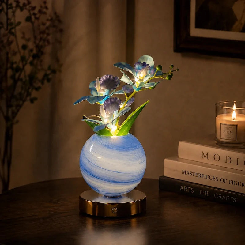 Orkidé – Sladdlös bordslampa i glas