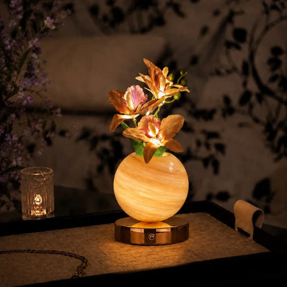 Orkidé – Sladdlös bordslampa i glas