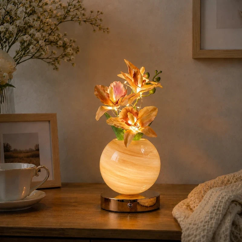 Orkidé – Sladdlös bordslampa i glas