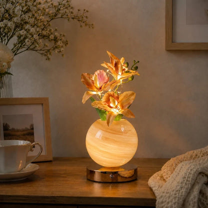 Orkidé – Sladdlös bordslampa i glas