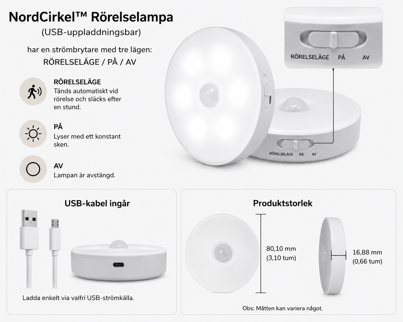 NordCirkel - Rörelselampa