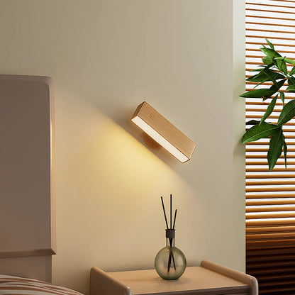 Lund - Sladdlös Vägglampa i Trä