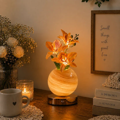 Orkidé – Sladdlös bordslampa i glas