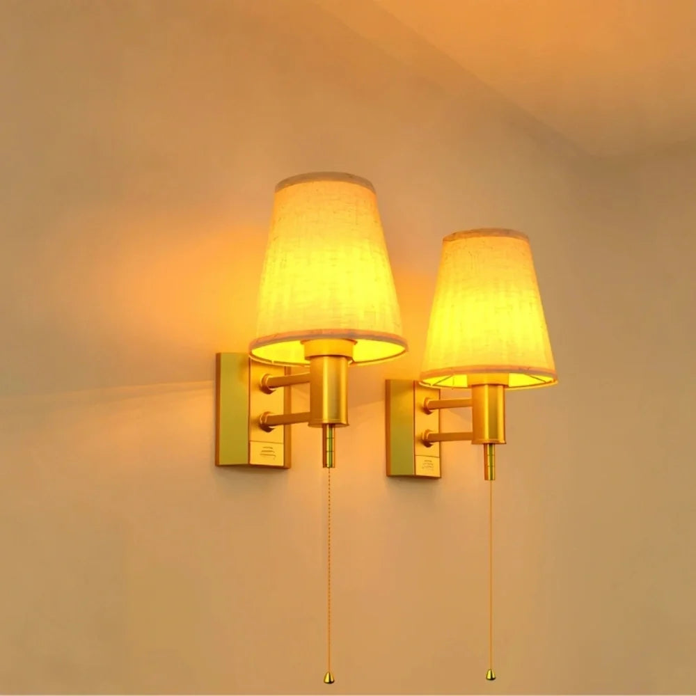 Lumievo - Sladdlös Vägglampa med Tygskärm